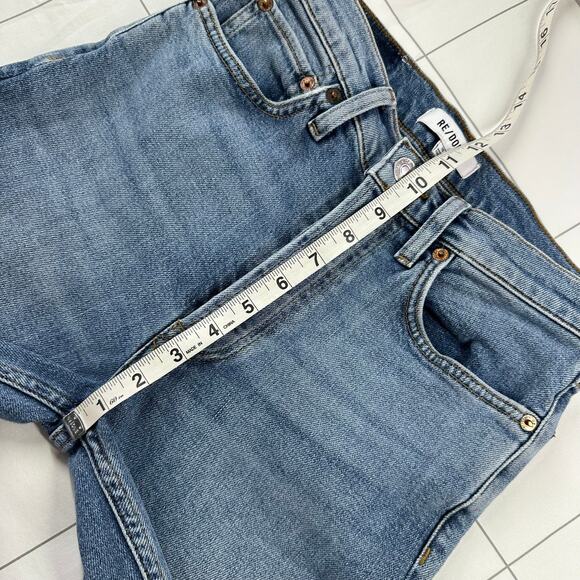 Re/Done Jeans Womens 26 Blue High Rise Ankle Crop Mid 90s Button Fly Medium Wash - Picture 12 of 15